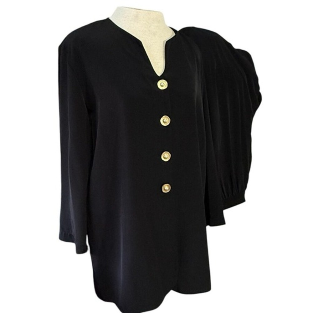 Vintage 80's Fritz & Lloyd Pant Suit Set Gold Button Career Made in USA Size 10‎